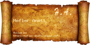 Hefler Anett névjegykártya